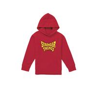Stranger Things Flame Logo Youth Kids Boy/Girls Pull-Over Hoodie, Red | Size: 9-11 Years Stranger Things Red 9-11 Years
