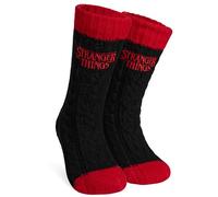 Stranger Things Fluffy Socks for Women & Teens UK Size 2.5-7.5, Soft Warm & Cosy Non Slip Slipper Socks, Gifts for Women (Black)