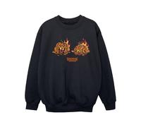 Stranger Things Girl's Demogorgon Pumpkin Sweatshirt in Black | Size: 7-8 Years Stranger Things Black 7-8 Years