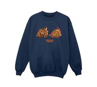 Stranger Things Girl's Demogorgon Pumpkin Sweatshirt in Navy | Size: 7-8 Years Stranger Things Navy 7-8 Years