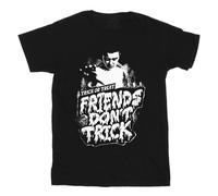 Stranger Things Girl's Friends Don´t Trick Cotton T-Shirt in Black | Size: 7-8 Years Stranger Things Black 7-8 Years