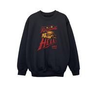 Stranger Things Girl's Raising Hell Sweatshirt in Black | Size: 9 Years Stranger Things Black 9 Years