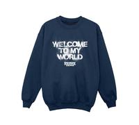 Stranger Things Girls Welcome To My World Sweatshirt - Navy Blue - Navy Blue - 7-8 Years