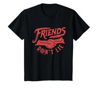 Stranger Things Handshake Friends Don't Lie T-Shirt, Youth, Black, X-Small