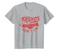 Stranger Things Handshake Friends Don't Lie T-Shirt, Youth, Heather Grey, 4T