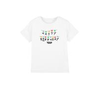 Stranger Things Happy Birthday Lights Kids T-Shirt, White | Size: 7-8 Years Stranger Things White 7-8 Years