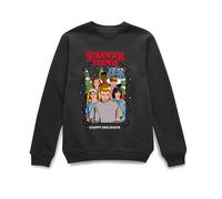 Stranger Things Happy Holidays Christmas Jumper - Black | Size: 3XL Stranger Things Black 3XL