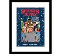Stranger Things Happy Holidays Framed Poster - Multicoloured - Multicoloured - 100% Mixed