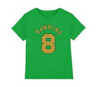 Stranger Things Hawking No 8 Kids T Shirt, Kelly Green, 12-13 Years