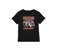 Stranger Things Hawkins Heroes Group 1987 Kids T-Shirt, Black | Size: 7-8 Years Stranger Things Black 7-8 Years
