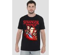 Stranger Things Hawkins Heroes Poster T-Shirt, Black | Size: Small Stranger Things Black S