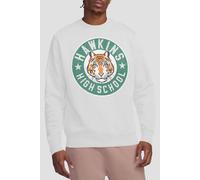Stranger Things Hawkins High Badge Sweatshirt, White | Size: Medium Stranger Things White M
