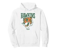 Stranger Things Hawkins High Tiger Mascot Pullover Hoodie, Adult Unisex, White, X-Large