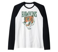 Stranger Things Hawkins High Tiger Mascot Raglan Baseball Tee