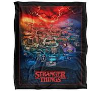 Stranger Things Hawkins Map Poster Silky Touch Super Soft Throw Blanket 152 X 127 Cm, White