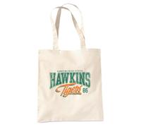 Stranger Things Hawkins Tigers 86 Grocery Travel Reusable Tote Bag, Natural