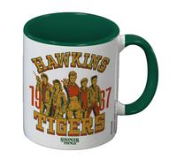 Stranger Things Hawkins Tigers Inner Two Tone Mug - White/Green - One Size - White/Green