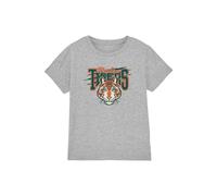 Stranger Things Hawkins Tigers Scratch Kids T-Shirt, Athletic Heather in Grey | Size: 9-11 Years Stranger Things Grey 9-11 Years