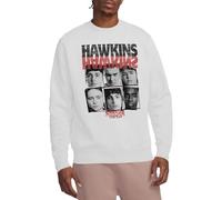 Stranger Things Hawkins Upside Down Unisex Sweatshirt, White, Xx-Large