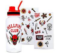 Stranger Things Hellfire Club 32-Ounce Twist Spout Water Bottle and Sticker Set