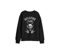 Stranger Things Hellfire Club Bones Kids Sweatshirt, Black | Size: 5-6 Years Stranger Things Black 5-6 Years