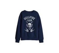 Stranger Things Hellfire Club Bones Kids Sweatshirt, Navy | Size: 5-6 Years Stranger Things Navy 5-6 Years