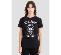 Stranger Things Hellfire Club Bones Ladies T Shirt, Black Stranger Things Black L