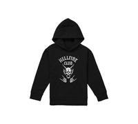Stranger Things Hellfire Club Bones Youth Kids Pull-Over Hoodie, Black | Size: 9-11 Years Stranger Things Black 9-11 Years