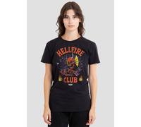 Stranger Things Hellfire Club Classic Metal Ladies T Shirt, Black Stranger Things Black S