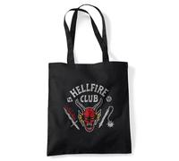 Stranger Things Hellfire Club Invert Grocery Travel Reusable Tote Bag, Black