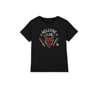Stranger Things Hellfire Club Invert Kids T-Shirt, Black | Size: 9-11 Years Stranger Things Black 9-11 Years