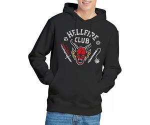 Stranger Things Hellfire Club Invert Unisex Hoodie, Black, Medium