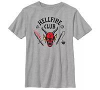 Stranger Things Hellfire Club Kids T Shirt, Athletic Heather, 9-11