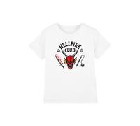 Stranger Things Hellfire Club Kids T-Shirt, White | Size: 12-13 Years Stranger Things White 12-13 Years