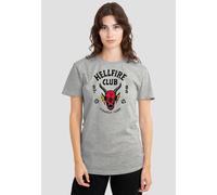 Stranger Things Hellfire Club Ladies T Shirt, Athletic Heather Stranger Things Grey XXL