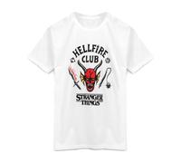 Stranger Things Hellfire Club Short Sleeved T-Shirt | Unisex Kids in White | Size: 13-14 Years Stranger Things White 13-14 Years