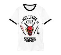 Stranger Things Hellfire Club T-Shirt for Men Women | Adults Hawkins Society Eddie White Outfit | Season 4 Merchandise 3XL