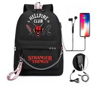 Stranger Things HELLFIRE CLUB Unisex School Backpack Rucksack Laptop Bag USB
