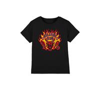 Stranger Things Hellfire Flames Kids T-Shirt, Black | Size: 7-8 Years Stranger Things Black 7-8 Years