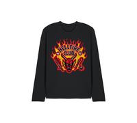Stranger Things Hellfire Flames Long Sleeve T-Shirt, Black | Size: XL Stranger Things Black XL