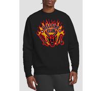 Stranger Things Hellfire Flames Sweatshirt, Black | Size: Medium Stranger Things Black M