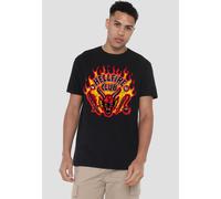 Stranger Things Hellfire Flames T-Shirt, Black | Size: 2XL Stranger Things Black 2XL