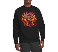 Stranger Things Hellfire Flames Unisex Sweatshirt, Black, Medium