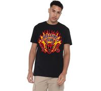 Stranger Things Hellfire Flames Unisex T Shirt, Black, Medium