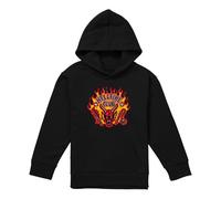Stranger Things Hellfire Flames Youth Kids Boy/Girls Pull-Over Hoodie, Black, 12-13