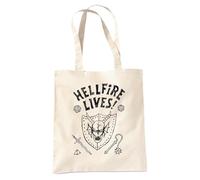 Stranger Things Hellfire Graduation Grocery Travel Reusable Tote Bag, Natural
