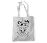 Stranger Things Hellfire Graduation Grocery Travel Reusable Tote Bag, Silver