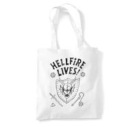 Stranger Things Hellfire Graduation Grocery Travel Reusable Tote Bag, White