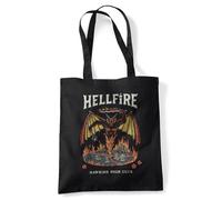 Stranger Things Hellfire Hawkins Grocery Travel Reusable Tote Bag, Black