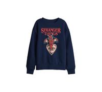 Stranger Things Hellfire Heart Kids Sweatshirt, Navy | Size: 12-13 Years Stranger Things Navy 12-13 Years